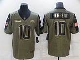 Nike Chargers 10 Justin Herbert Olive 2021 Salute To Service Limited Jersey Dzhi,baseball caps,new era cap wholesale,wholesale hats